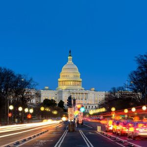 The United States Capitol at dusk, Washington, D.C.